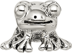 Sterling Silver 925 Antiqued Frog Bead Solid Casted Premium Charm