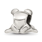 Sterling Silver 925 Antiqued Frog Bead Solid Casted Premium Charm