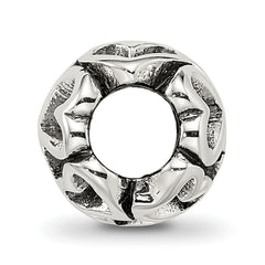 Sterling Silver 925 Heart Bead with Antiqued Finish Solid Craftmanship