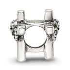 Sterling Silver 925 Kids Angel Cross Bead with Antiqued Finish