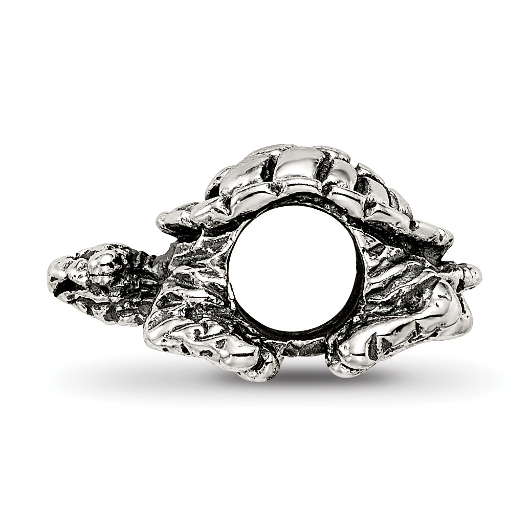 Sterling Silver 925 Turtle Bead with Antiqued Finish Solid Cast Design Secondary image