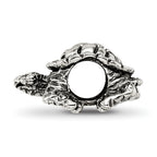 Sterling Silver 925 Turtle Bead with Antiqued Finish Solid Cast Design