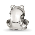 Sterling Silver 925 Kids Frog Bead with Antiqued Finish, Solid and Casted