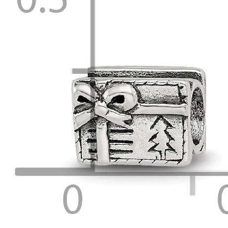 Sterling Silver 925 Kids Bead Antiqued Christmas Gift Charm