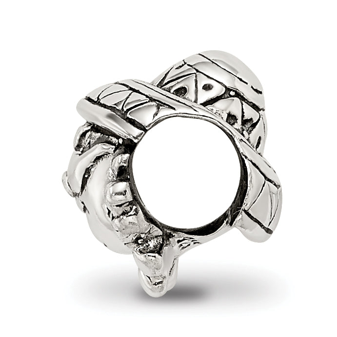 Sterling Silver 925 Kids Bead with Antique Finish and Sunshine Design