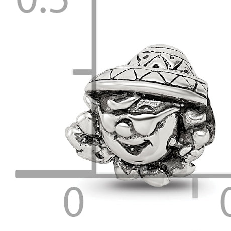 Sterling Silver 925 Kids Bead with Antique Finish and Sunshine Design