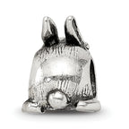 Sterling Silver 925 Antiqued Bunny Bead with Solid Casted Design