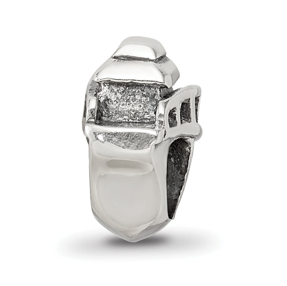 Sterling Silver 925 Boat Bead with Antiqued Finish