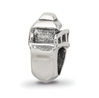 Sterling Silver 925 Boat Bead with Antiqued Finish