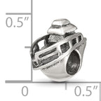 Sterling Silver 925 Boat Bead with Antiqued Finish