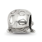 Sterling Silver 925 Ladybug Bead with Antiqued Finish Solid Cast