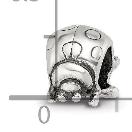 Sterling Silver 925 Ladybug Bead with Antiqued Finish Solid Cast