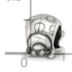 Sterling Silver 925 Ladybug Bead with Antiqued Finish Solid Cast