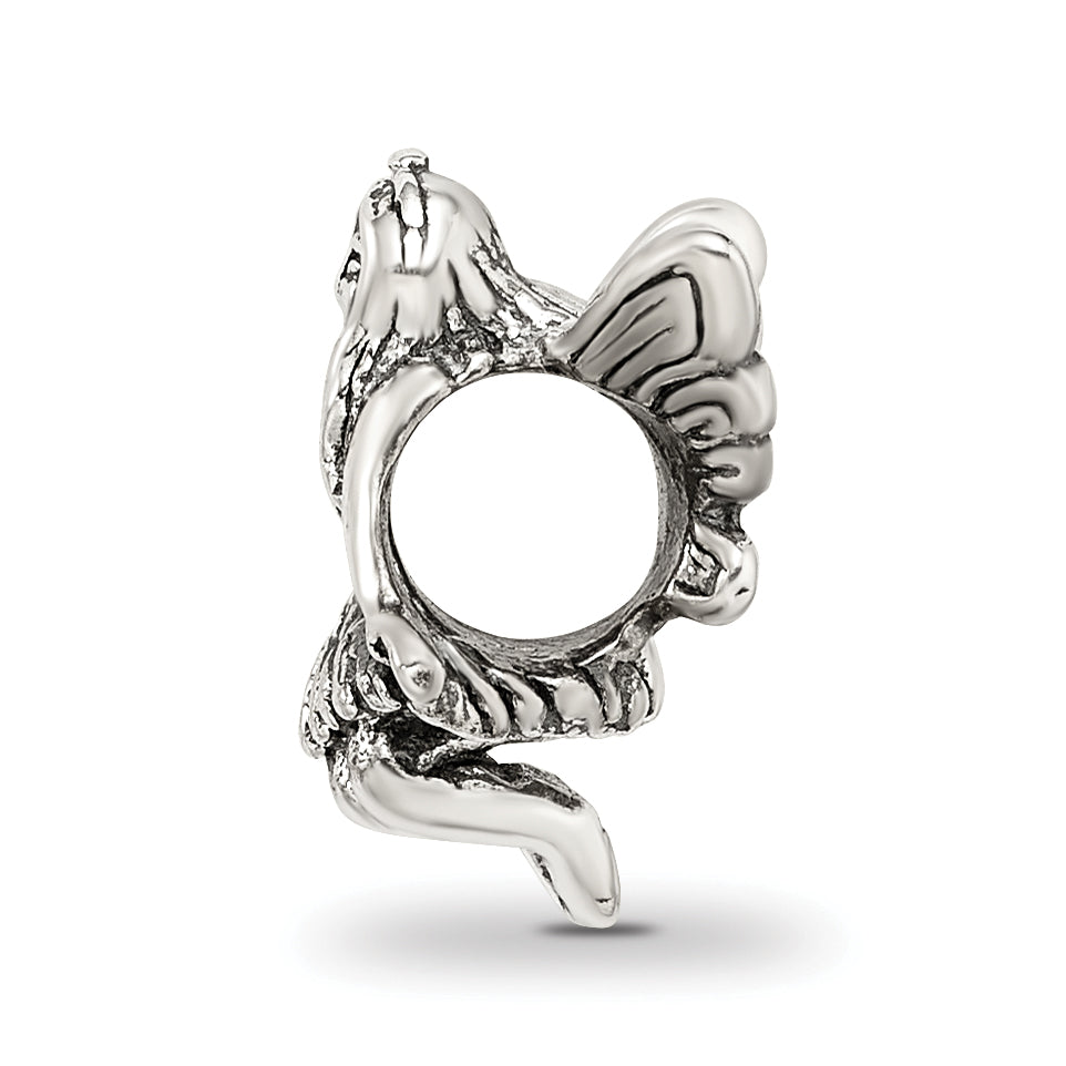 Sterling Silver 925 Antiqued Fairy Bead with Whimsical Themed Design