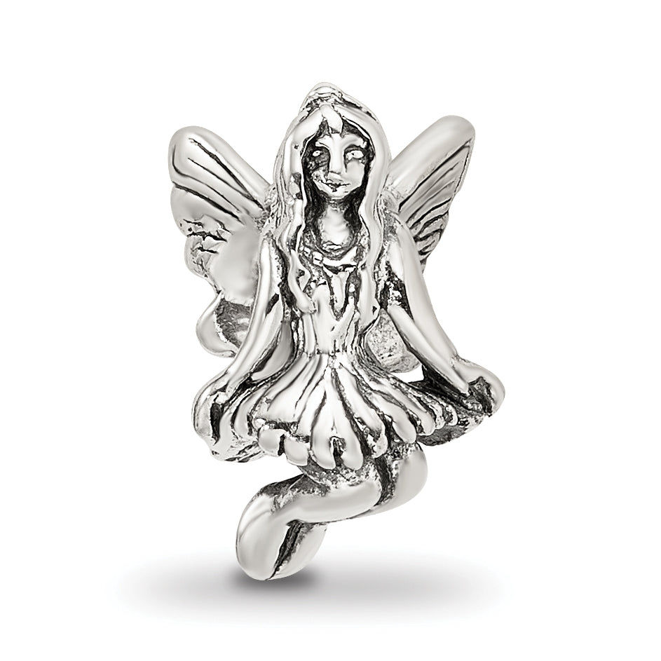 Sterling Silver 925 Antiqued Fairy Bead with Whimsical Themed Design