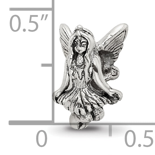 Sterling Silver 925 Antiqued Fairy Bead with Whimsical Themed Design