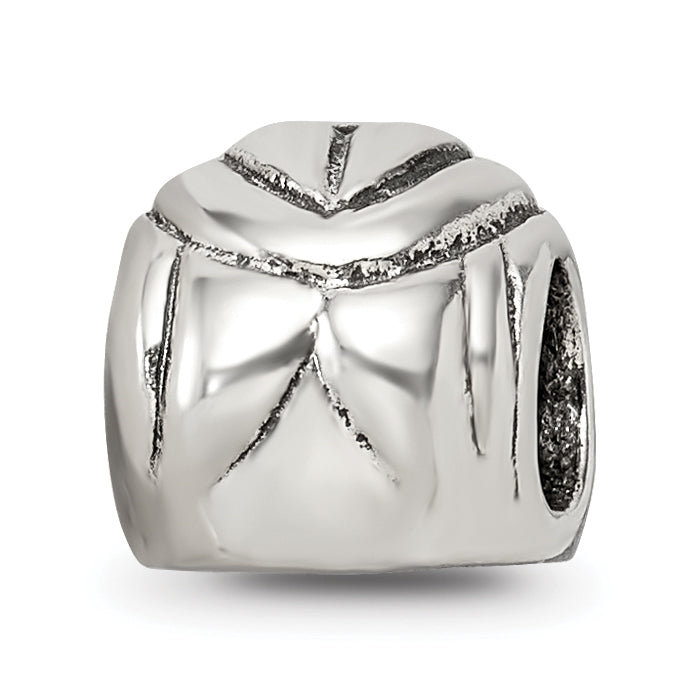 Sterling Silver 925 Race Car Helmet Bead with Antiqued Finish