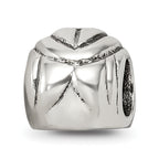 Sterling Silver 925 Race Car Helmet Bead with Antiqued Finish
