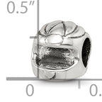 Sterling Silver 925 Race Car Helmet Bead with Antiqued Finish