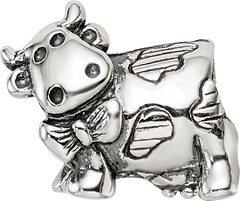 Sterling Silver Reflections Kids Cow w/ Bow Bead