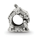 Sterling Silver 925 Dairy Cow Bead with Antiqued Finish Solid Charm