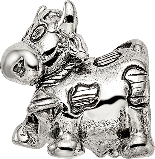 Sterling Silver Reflections Kids Cow w/ Bell Bead
