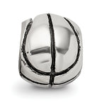 Sterling Silver 925 Kids Basketball Bead with Antiqued Finish Durable Solid Design