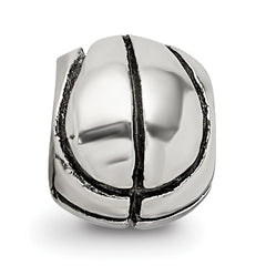 Sterling Silver 925 Kids Basketball Bead with Antiqued Finish Durable Solid Design