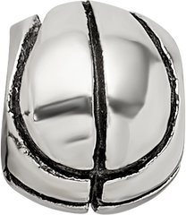 Sterling Silver 925 Kids Basketball Bead with Antiqued Finish Durable Solid Design