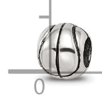 Sterling Silver 925 Kids Basketball Bead with Antiqued Finish Durable Solid Design