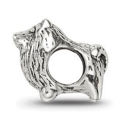Sterling Silver 925 Pomeranian Bead with Antiqued Finish Solid Design