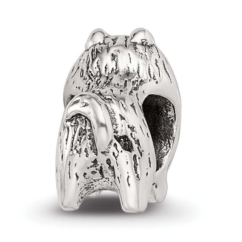 Sterling Silver 925 Pomeranian Bead with Antiqued Finish Solid Design