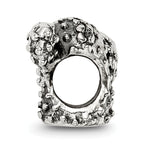 Sterling Silver 925 Antiqued Cactus Bead with Solid Cast Design