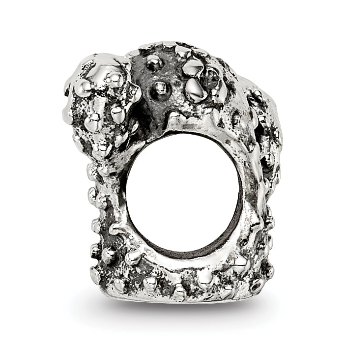 Sterling Silver 925 Antiqued Cactus Bead with Solid Cast Design