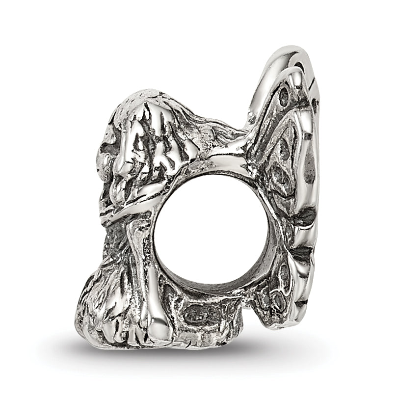 Sterling Silver 925 Antiqued Fairy Bead Solid Casted Themed Design