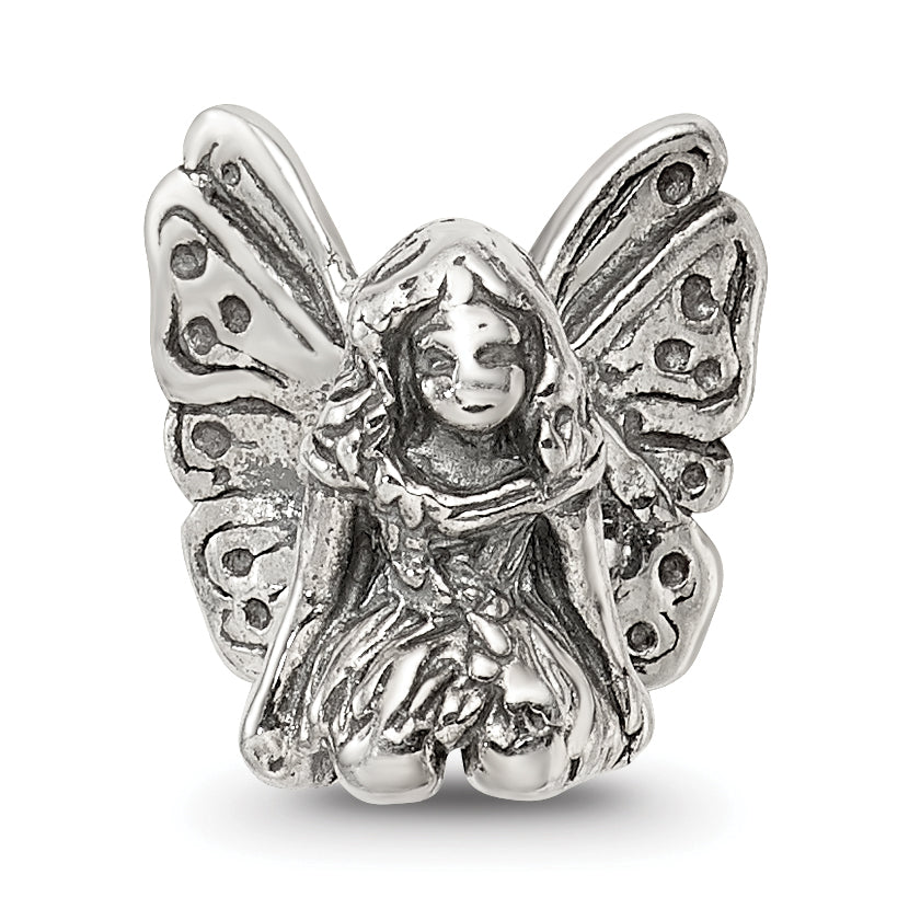 Sterling Silver 925 Antiqued Fairy Bead Solid Casted Themed Design