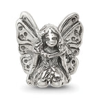 Sterling Silver 925 Antiqued Fairy Bead Solid Casted Themed Design