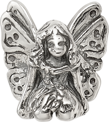 Sterling Silver 925 Antiqued Fairy Bead Solid Casted Themed Design