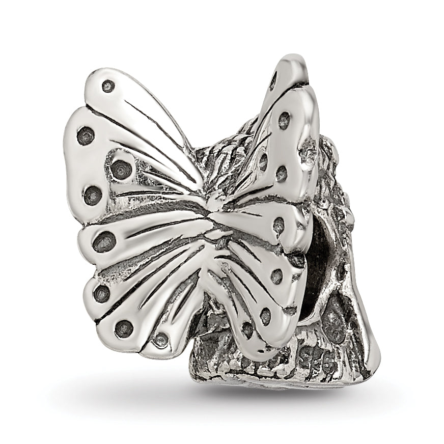 Sterling Silver 925 Antiqued Fairy Bead Solid Casted Themed Design
