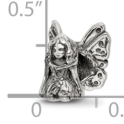 Sterling Silver 925 Antiqued Fairy Bead Solid Casted Themed Design