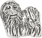 Sterling Silver 925 Yorkshire Terrier Bead with Antiqued Finish Solid Cast