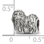 Sterling Silver 925 Yorkshire Terrier Bead with Antiqued Finish Solid Cast