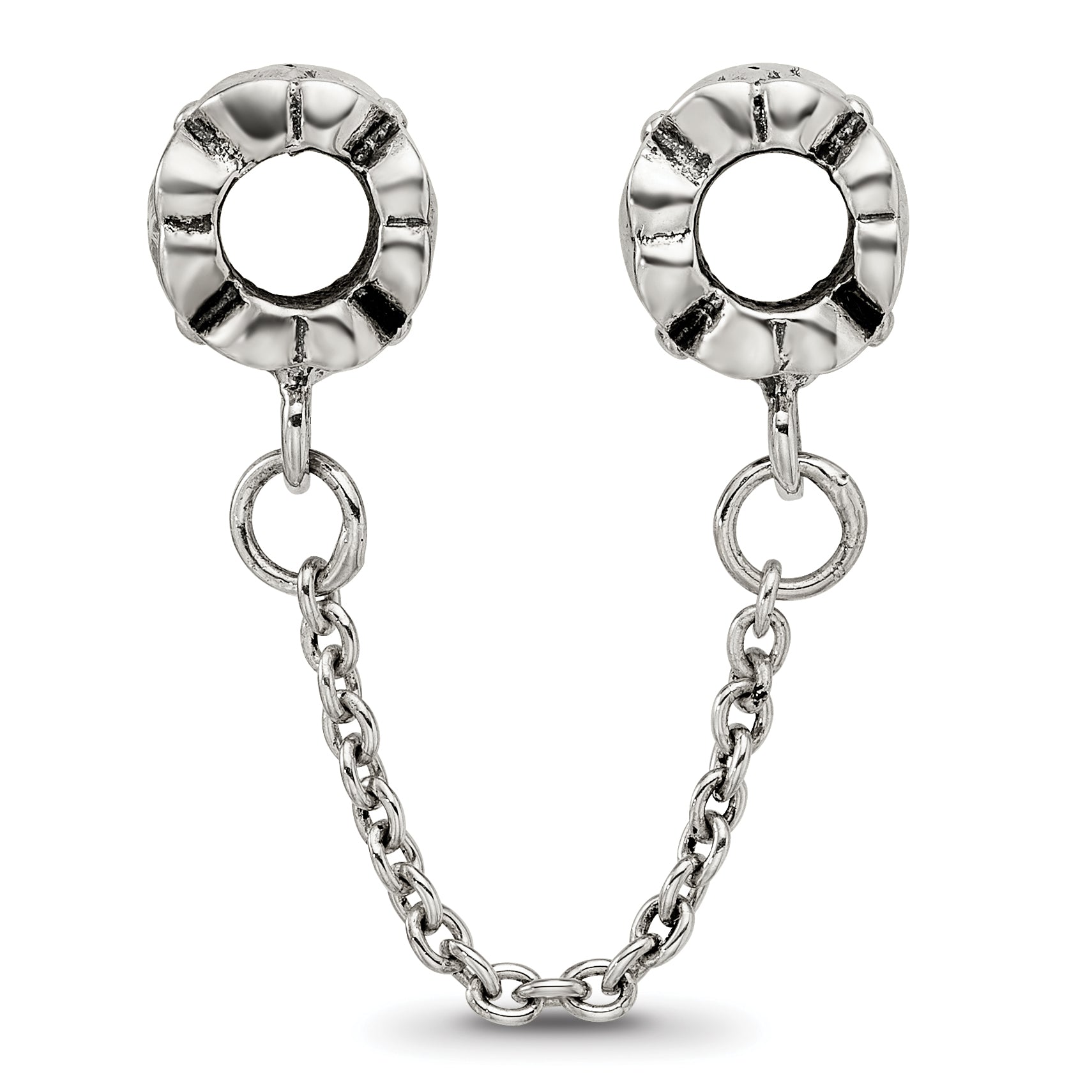 Sterling Silver 925 Floral Themed Bead with Antiqued Finish Solid Design