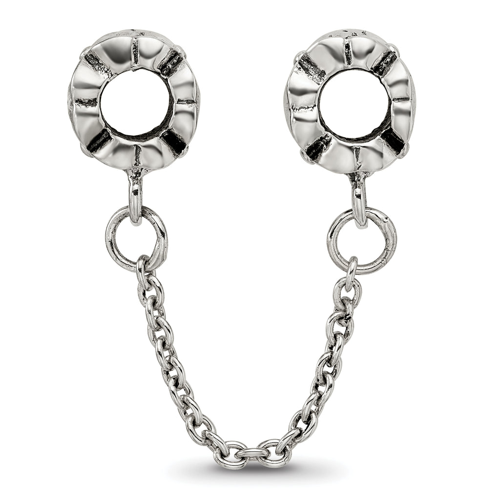 Sterling Silver 925 Floral Themed Bead with Antiqued Finish Solid Design