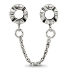 Sterling Silver 925 Floral Themed Bead with Antiqued Finish Solid Design