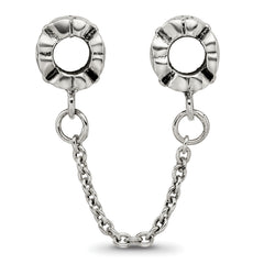 Sterling Silver 925 Floral Themed Bead with Antiqued Finish Solid Design