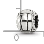 Sterling Silver Kids Volleyball Bead with Antiqued Finish Solid Design