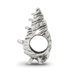 Sterling Silver 925 Shell Bead with Antiqued Finish Solid and Casted Design