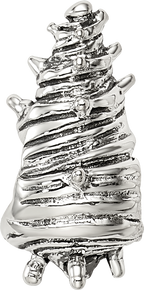 Sterling Silver 925 Shell Bead with Antiqued Finish Solid and Casted Design