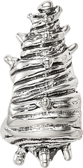 Sterling Silver 925 Shell Bead with Antiqued Finish Solid and Casted Design